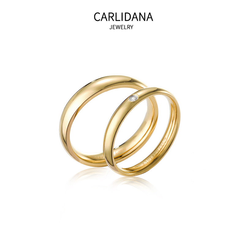 对戒ipg18k金镀玫瑰金简约情侣戒指 carlidana卡丽丹娜戒指/指环