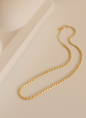 ins欧美风简约锁骨链IPG14K裸链