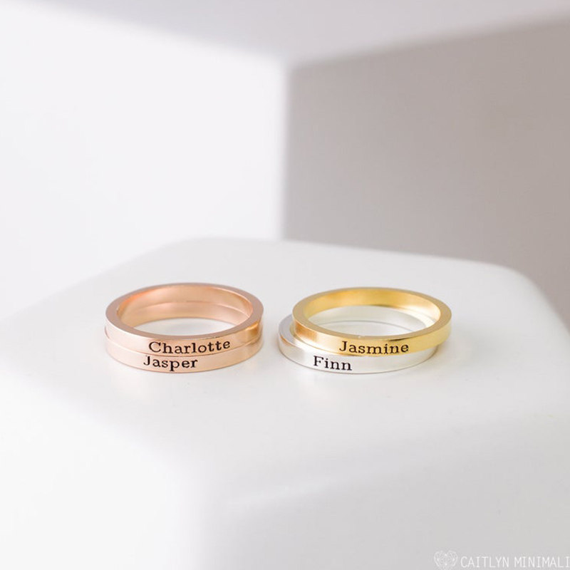 定制刻字钛钢14k镀金男女戒戒指环 carlidana卡丽丹娜戒指/指环