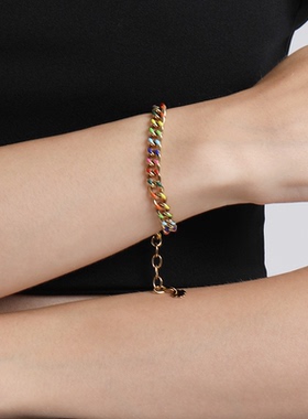 意大利设计新款马卡龙女金手链