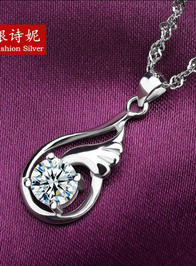 925纯银吊坠韩国生日礼物锁骨链