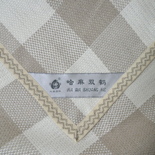 哈麻双鹤36高支100%纯亚麻凉席原色老款花色方格加厚加大 - 图3
