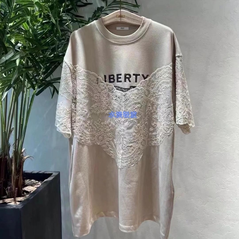 3I2O410吊牌1290小地素dzzit专柜正品2024夏女士蕾丝拼接连衣裙火 - 图0