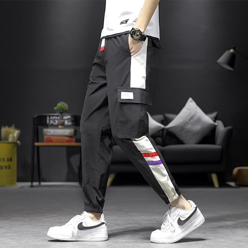 工装裤男士春款韩版潮流宽松九分裤 wze休闲裤