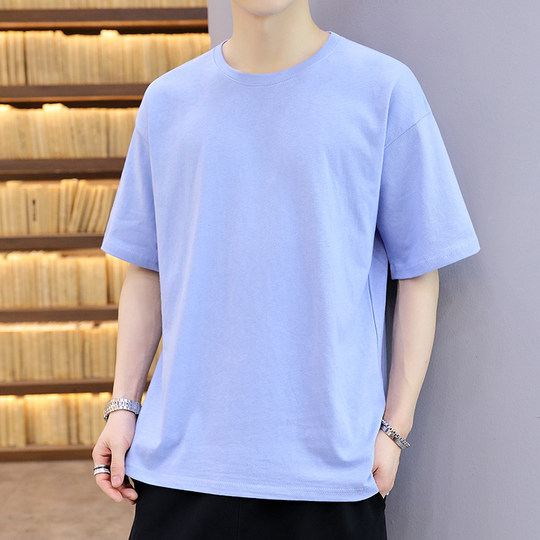 凉感冰丝棉 男士短袖T恤夏季白色半袖内搭男装纯色丝光体恤打底衫