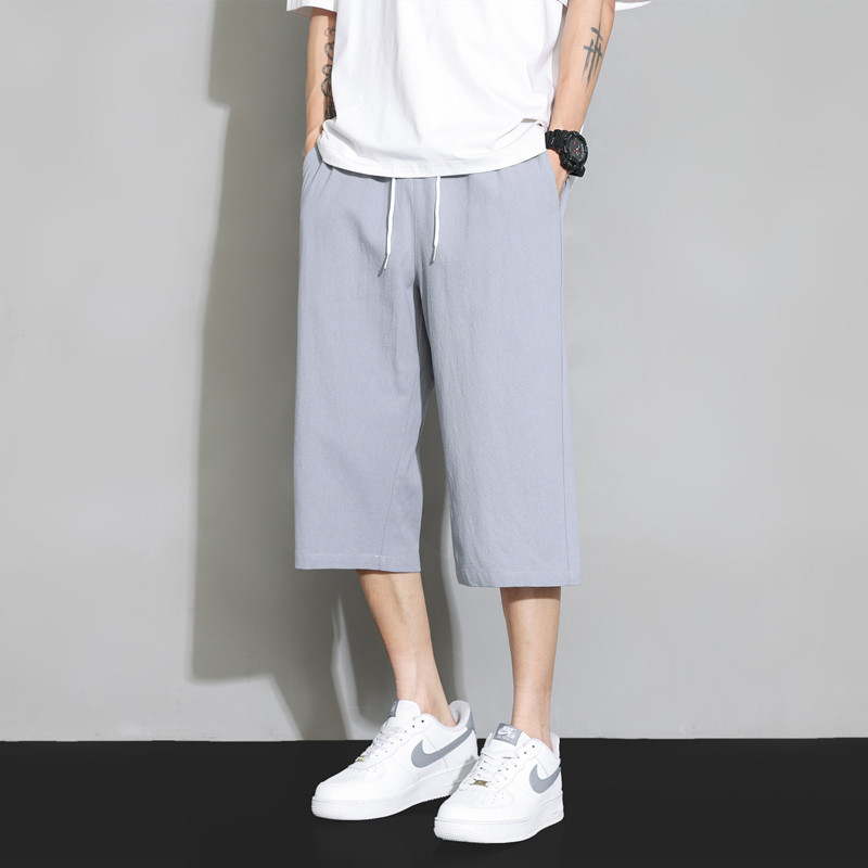 夏季七分裤男纯棉运动休闲短裤薄款加肥加大码宽松直筒中裤男裤子,淘宝优惠券,粉丝福利购,淘宝优惠卷