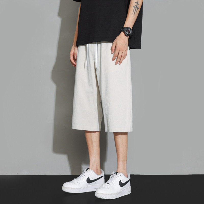 夏季七分裤男纯棉运动休闲短裤薄款加肥加大码宽松直筒中裤男裤子,淘宝优惠券,粉丝福利购,淘宝优惠卷