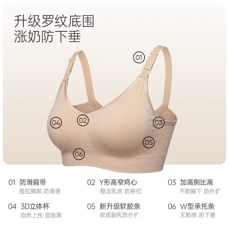 ROVO春夏哺乳内衣女聚拢收副乳防下垂哺乳喂奶孕妇怀孕期专用文胸 ROVO春夏哺乳内衣女聚拢收副乳防下垂哺乳喂奶孕妇怀孕期专用文胸