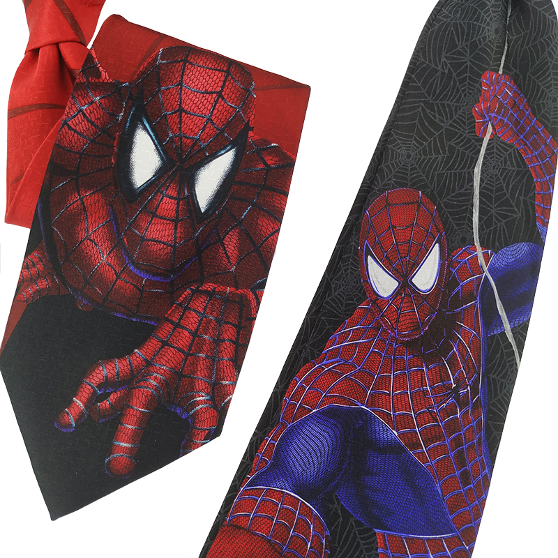 HOW个性宽版趣味潮流10cm蜘蛛侠礼盒装土酷黑色红色衬衣领带男 - 图0