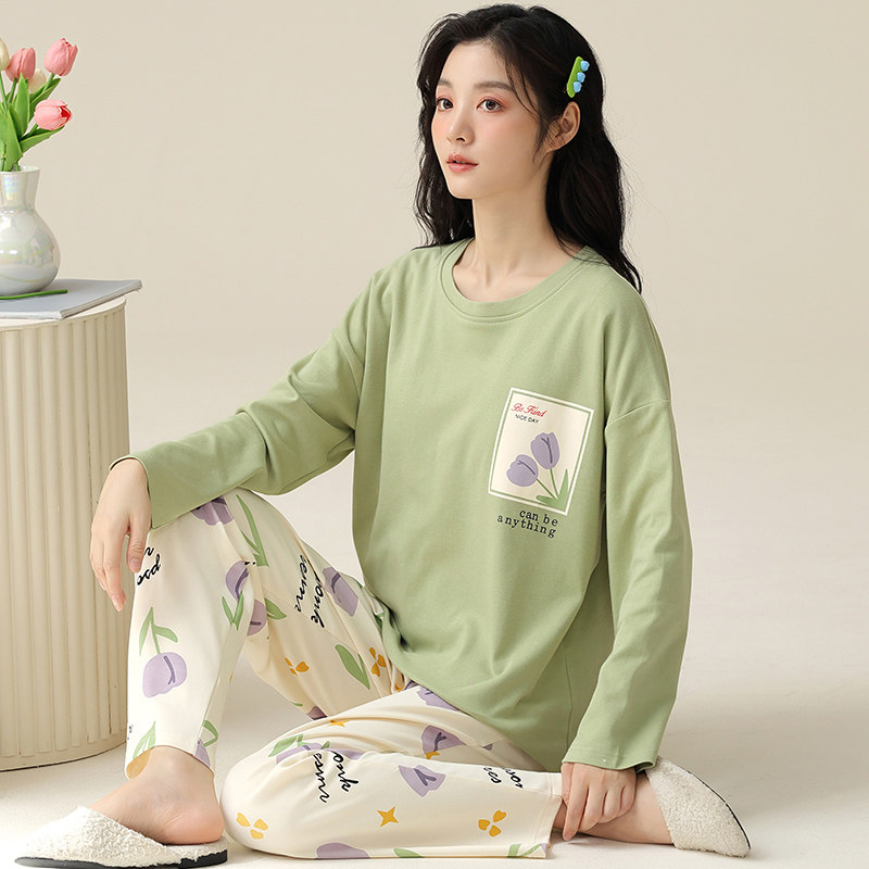 长袖带兜睡衣女春秋季纯棉质2024年新款少女士秋冬卡通套头家居服,淘宝优惠券,粉丝福利购,淘宝优惠卷