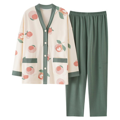 特大码睡衣女秋季纯棉宽松胖mm加大码200斤可外穿长袖套装家居服 - 图3