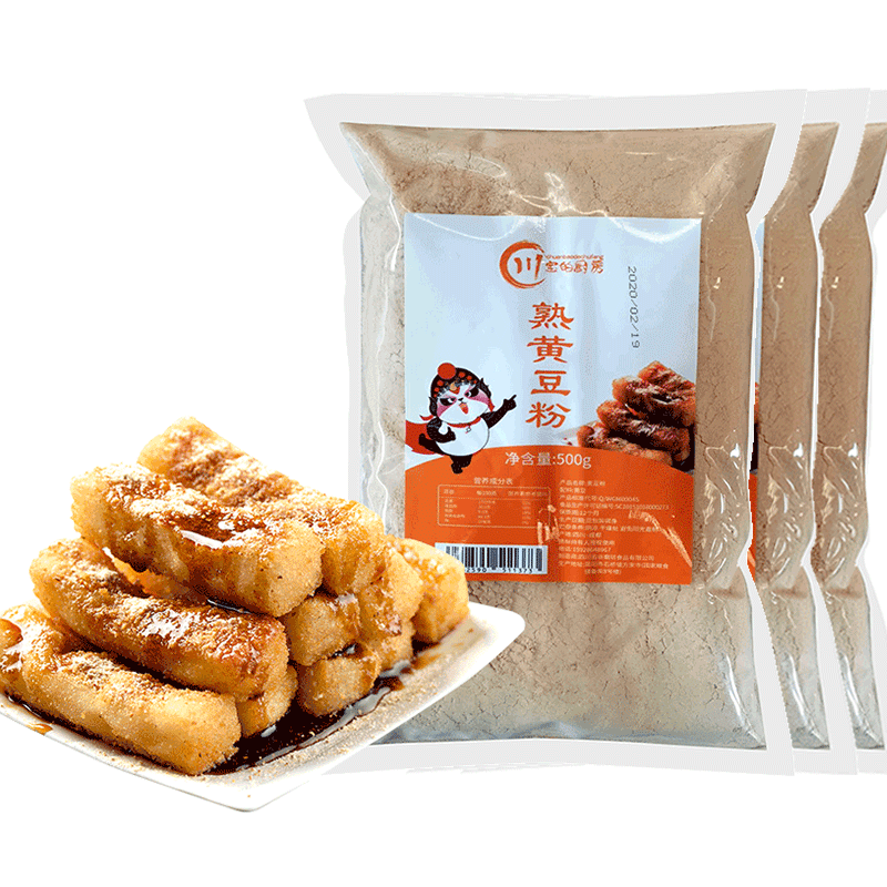川宝的厨房熟黄豆粉即食烘焙原料 巴蜀川宝食品黄豆