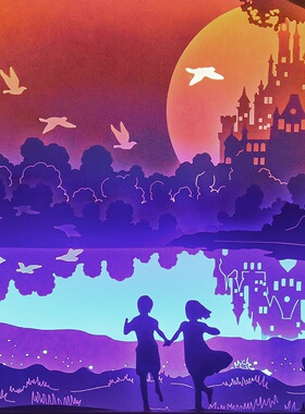 灯光画创意文创工艺礼品装饰摆件家居氛围小夜灯3d立体光影纸雕灯