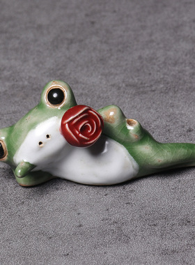 景德镇陶瓷青蛙香插 创意手捏可爱香座香器办公家居茶宠摆件批发