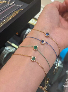 Redline小红绳Diva系列宝石18K金全链全绳手链巴黎萌猫正品代购