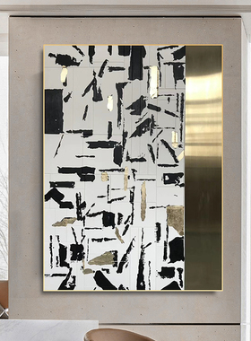 现代轻奢手绘抽象客厅落地装饰画大幅立体油画沙发背景墙玄关挂画