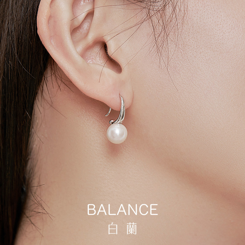 白兰淡水珍珠耳环2021年潮纯银耳钉 bn耳环
