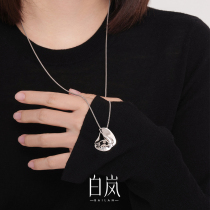 White Lan 925 silver necklace woman wool coat chain long air quality light extravagant and small crowd design feel original 100 lap XL3264