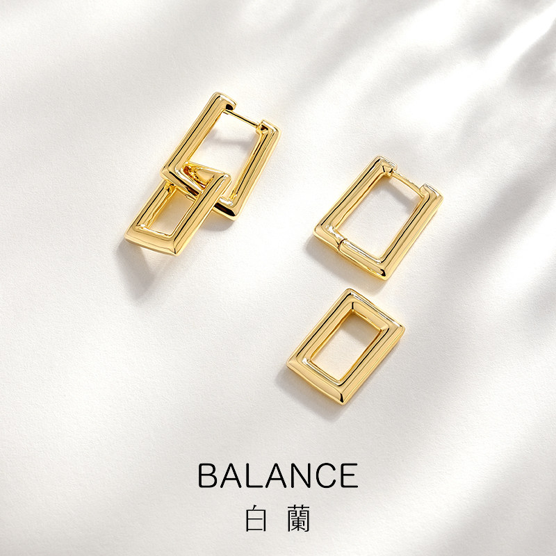 白兰纯银2021年新款潮秋冬简约耳环 bn耳环