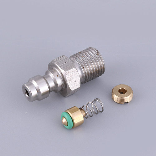 高压8mm快接公头不锈钢带单向阀充气嘴M10*1 螺牙1/8NPT 1/8BSPP - 图2