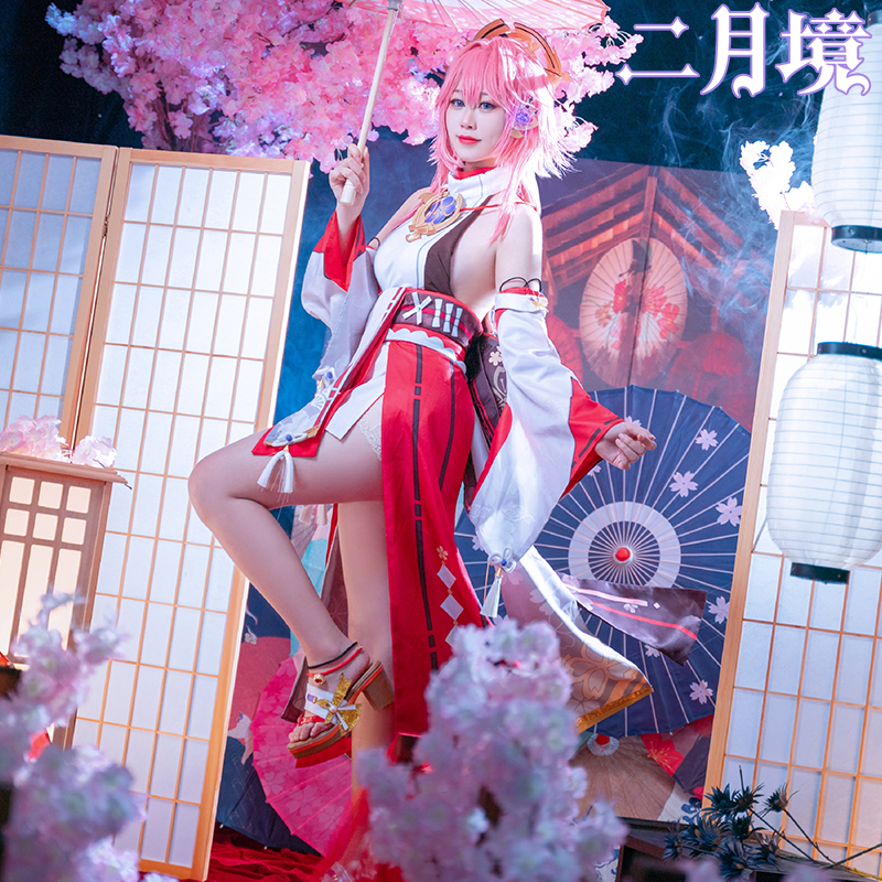 二月境原神cos服八重神子雷电将军cosplay女装cosplay动漫服装-图0