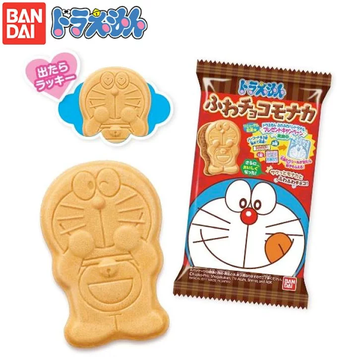 推荐日本进口万代哆啦A梦儿童威化饼干立体造型巧克力夹心 16g-图2