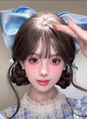 夸张蓝色蝴蝶结缎面发夹立体大号公主头饰甜美时尚小众气质发卡女
