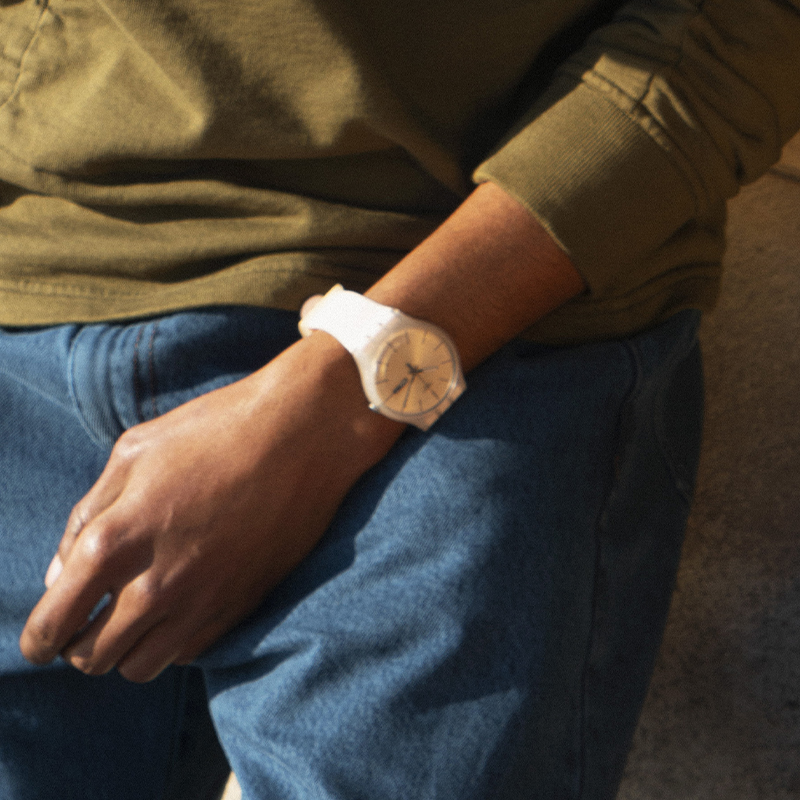 swatch瑞士女士粉色夜光运动手表 Swatch斯沃琪瑞士腕表