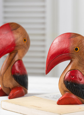 泰国纯手工木雕东南亚风大嘴鸟