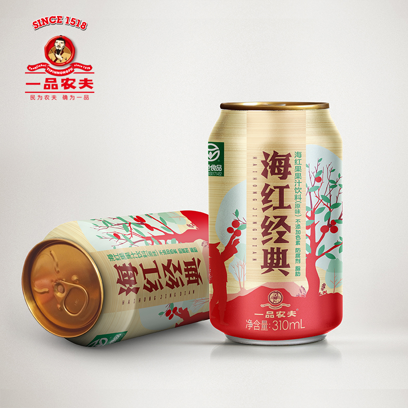 山西河曲特产海红蜜食品一品农夫海红经典果汁饮料310ml*20罐-图0