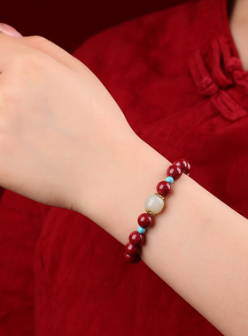 24小石正品旗舰店本命年手链女款天然和田玉手串情侣礼物