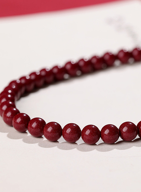 24小石天然朱砂手串女款本命年三圈紫金砂佛念珠男情侣学生礼