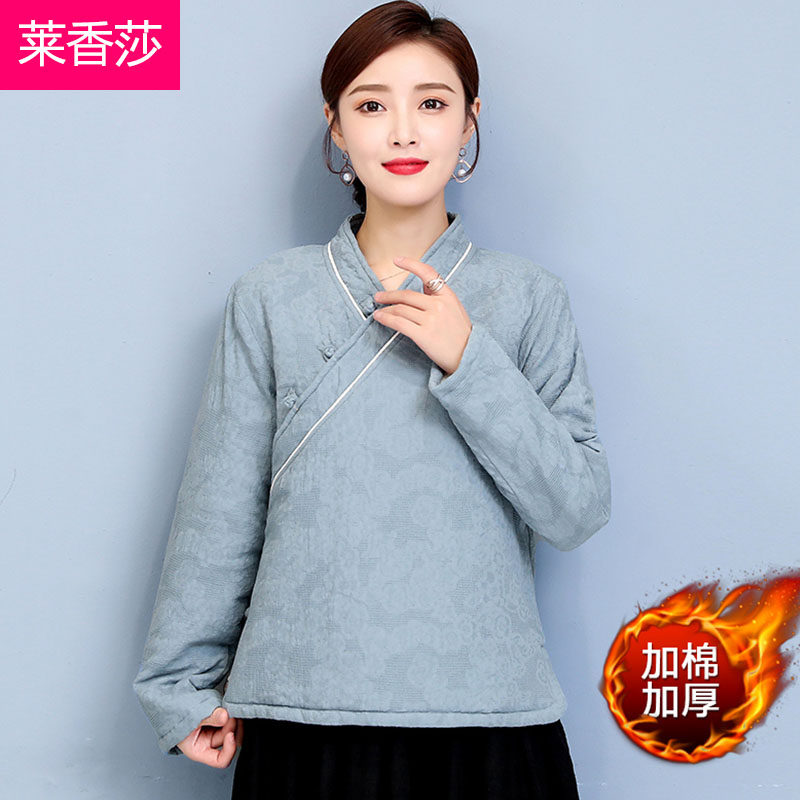 中式唐装秋冬中国风汉服改良棉衣 莱香莎上衣