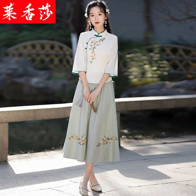 春夏中国风禅意茶服复古唐装汉服 莱香莎上衣