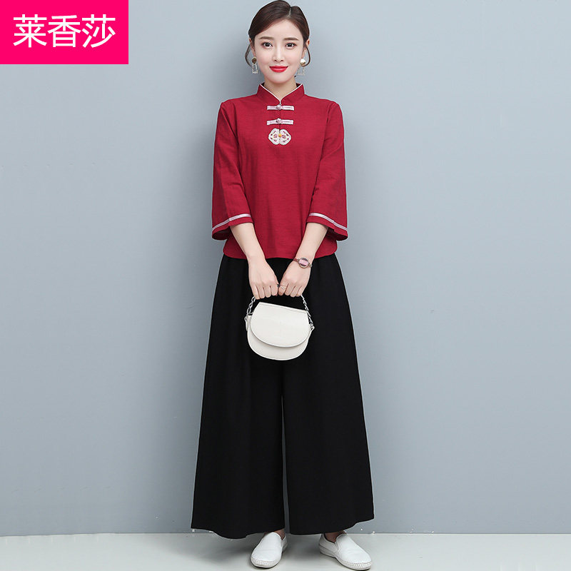 中式唐装禅修居士服中国风瑜伽服 莱香莎上衣