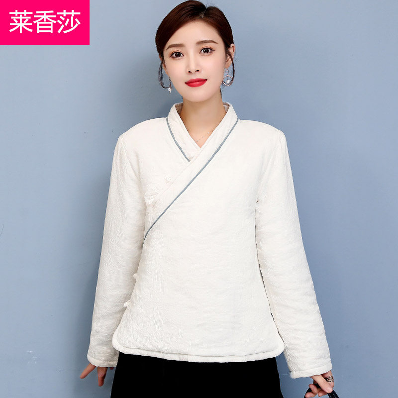 中式唐装秋冬中国风汉服改良棉衣 莱香莎上衣