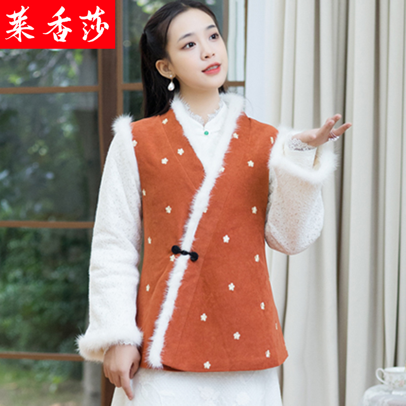 秋冬装汉服女中国风改良唐装棉服中式盘扣交领汉服上衣旗袍小棉袄-图0