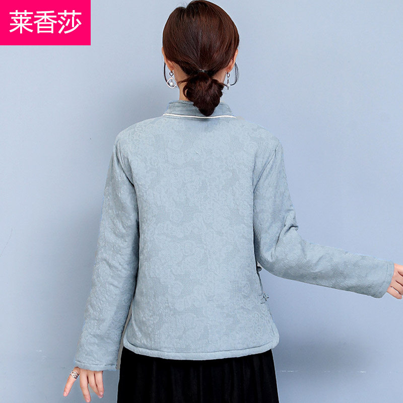 中式唐装秋冬中国风汉服改良棉衣 莱香莎上衣