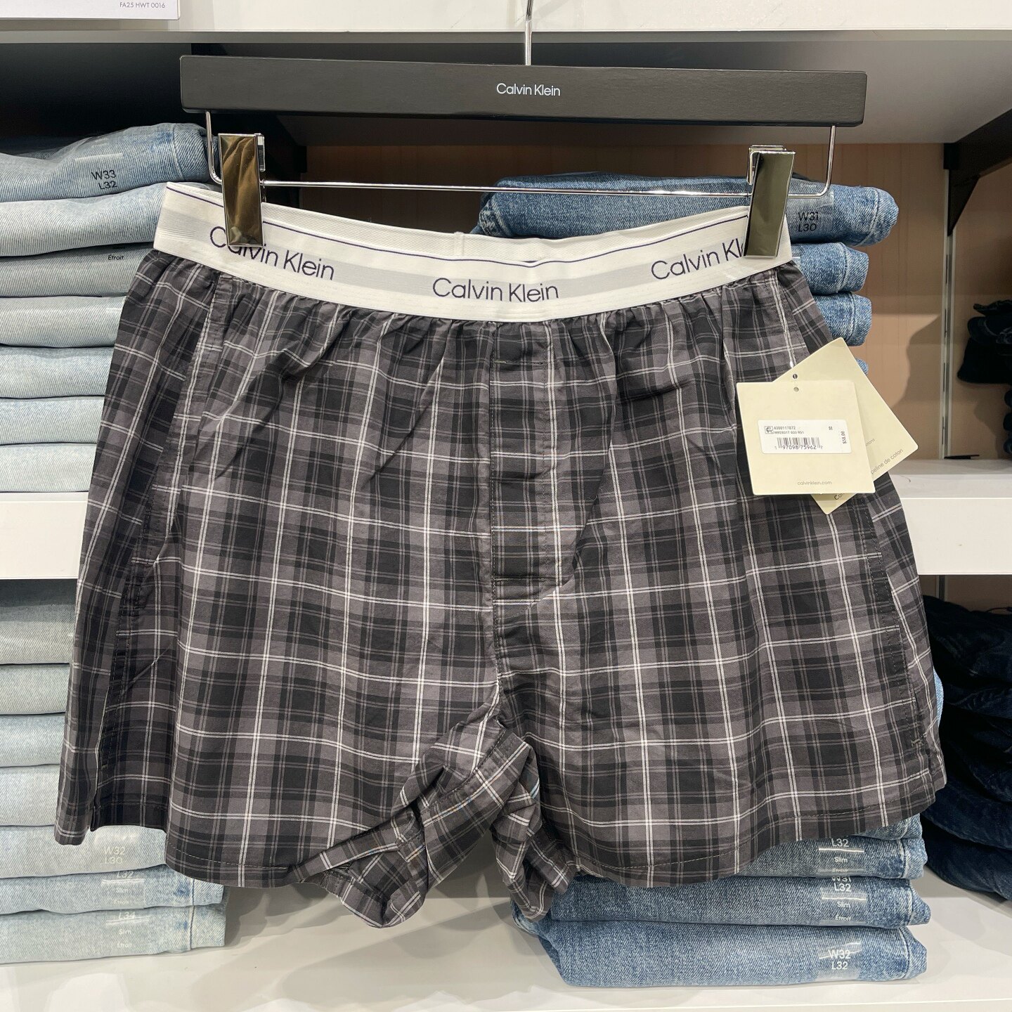 CK Calvin Klein 男士休闲撞色格子透气舒适四角内裤阿罗裤 1条装,淘宝优惠券,粉丝福利购,淘宝优惠卷