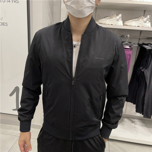 2026春季新款CK Calvin Klein 男士纯色商务休闲棒球领夹克外套 - 图1