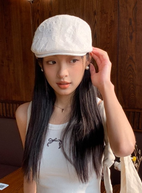2026新款复古提花刺绣鸭舌帽子女