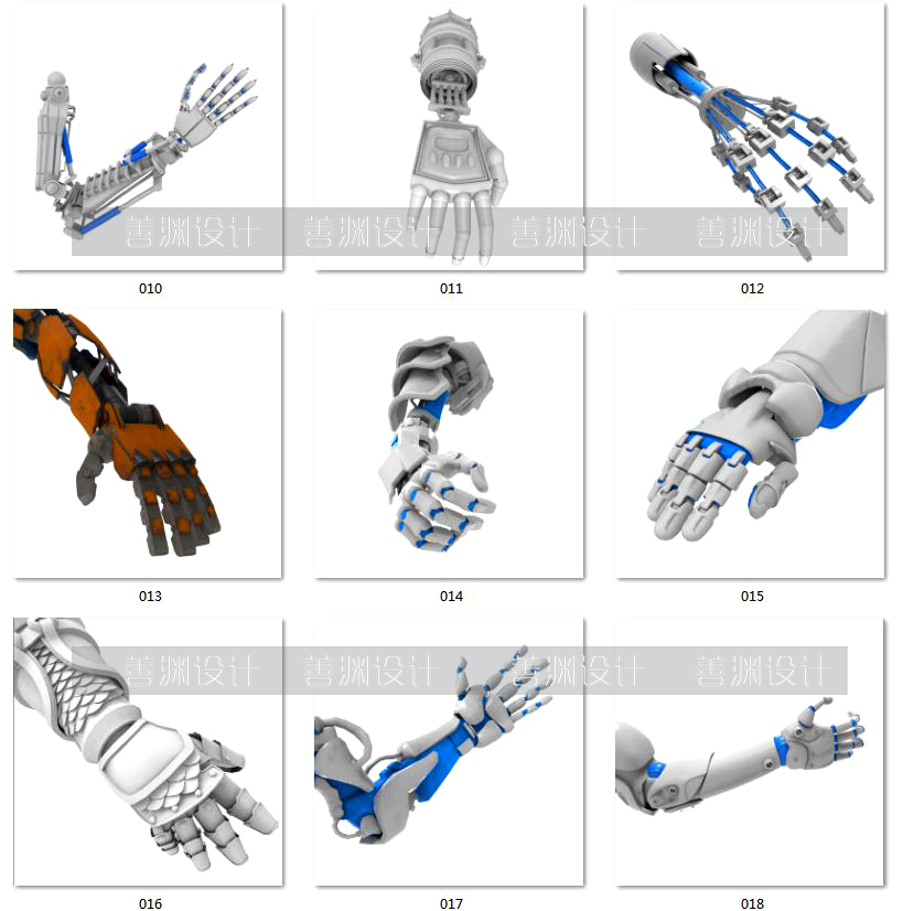 科幻智能机器人机械手臂模型Keyshot/C4D/Rhino/FBX/OBJ/3DS/STL - 图1