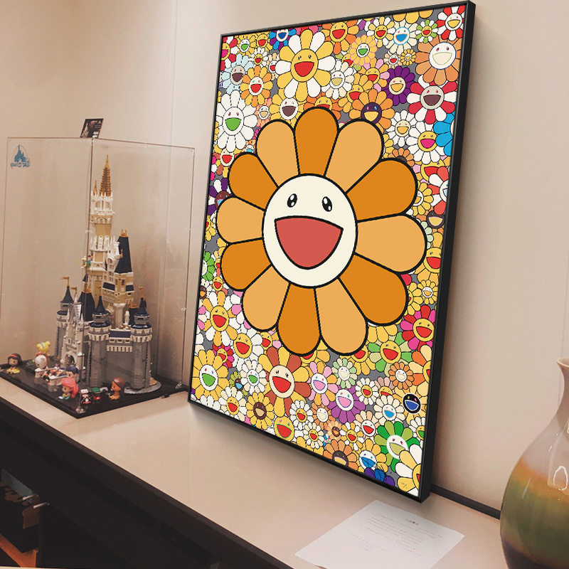喜莱卡太阳花装饰挂画卡通笑脸客厅沙发玄关卧室床头柜桌面摆设画,淘宝优惠券,粉丝福利购,淘宝优惠卷
