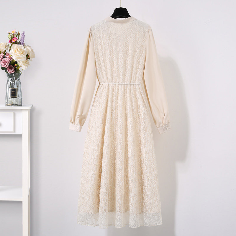 蕾丝连衣裙女装2022年春秋新款长袖 盟蔻连衣裙