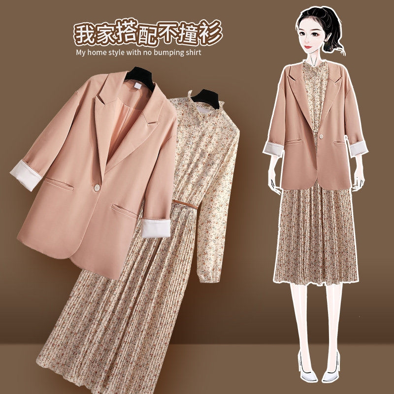 两件套装女神范气质新款风西服裙子 盟蔻连衣裙