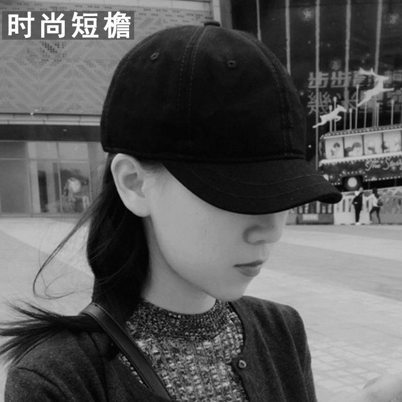 帽子男韩版百搭棒球帽女短檐黑色时尚鸭舌帽潮春夏简约休闲马术帽-图0