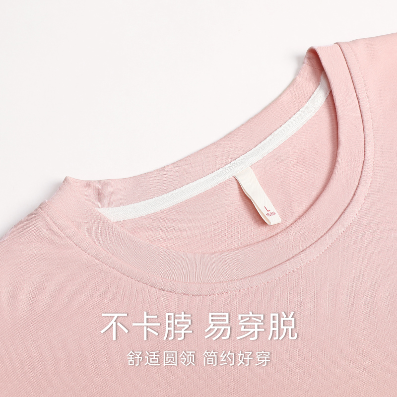 浪莎情侣睡衣春秋款纯棉长袖休闲带胸垫女卡通可爱家居服男士秋冬 - 图1