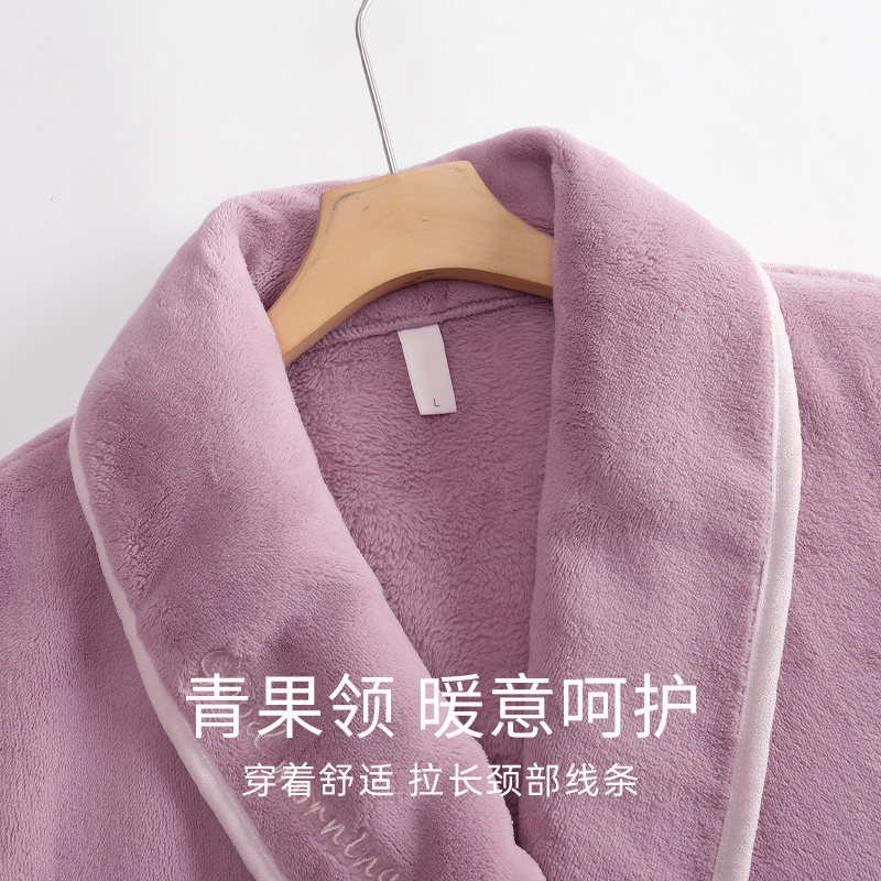 浪莎睡袍女秋冬季珊瑚绒加厚加绒保暖大码法兰绒中长款浴袍可外穿,淘宝优惠券,粉丝福利购,淘宝优惠卷