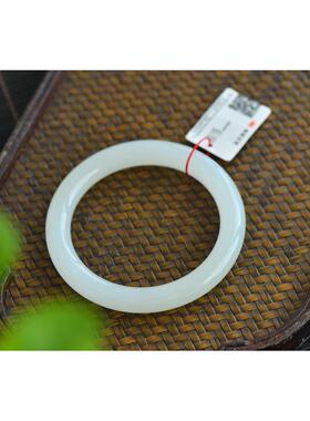 天然新疆和田玉羊脂玉54.6mm圈口手镯 白度一级重42克玉质细腻bh