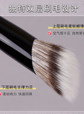 小胖丁K128腮红刷点彩膏液体斜平头修容刷晕染无界软毛专业化妆刷